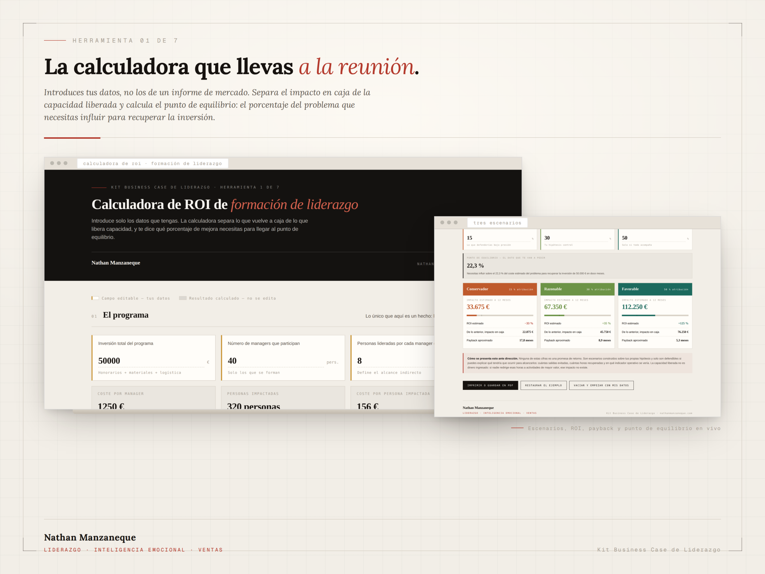 calculadora de roi de formación 
